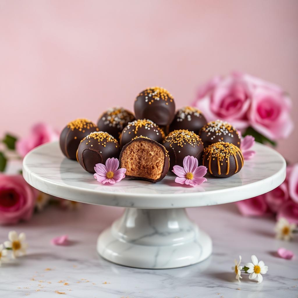 Brigadeiros gourmet em mármore